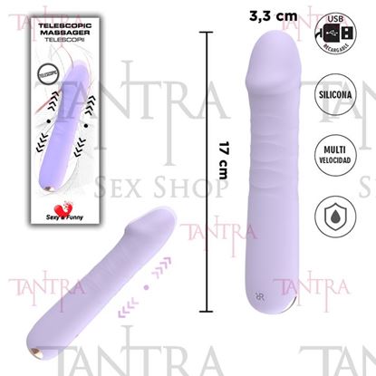 Estimulador de punto G con funcion telescopica